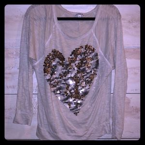 Double sided sequin lightweight lounge shirt
